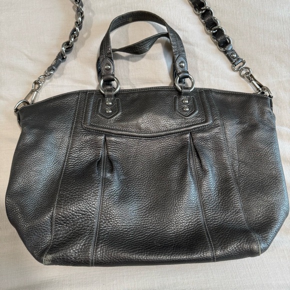Coach Madison Audrey Chain Bag Anthracite Metallic Dark Silver - Picture 6 of 15